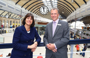 Claire Perry with Tim Hedley-Jones of Virgin Trains East Coast