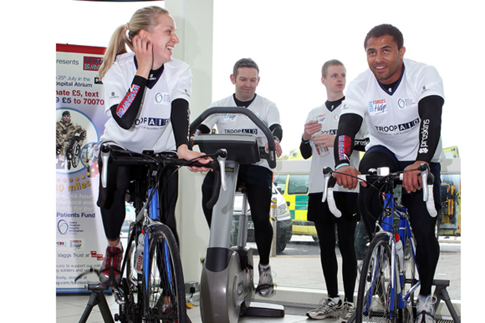 Corporal Klepacz, Sergeant Mike Potts, Senior Aircraftman Colin Hudson and Jason Robinson ride for Service charities