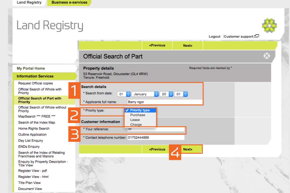 Search details