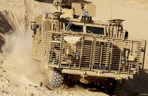 Army drivers get to grips with the new Wolfhound vehicle at Camp Bastion in Helmand province