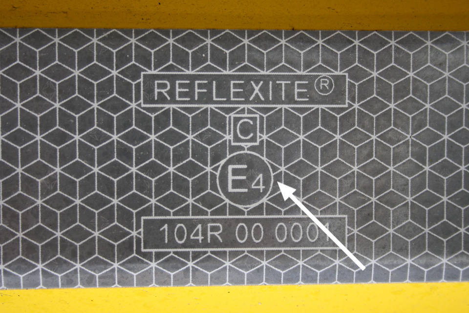 Conspicuity tape must be marked with an approval mark.