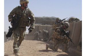 Lance Corporal Arnoux Horné coordinates as Falcon Squadron conduct their final training at Camp Bastion