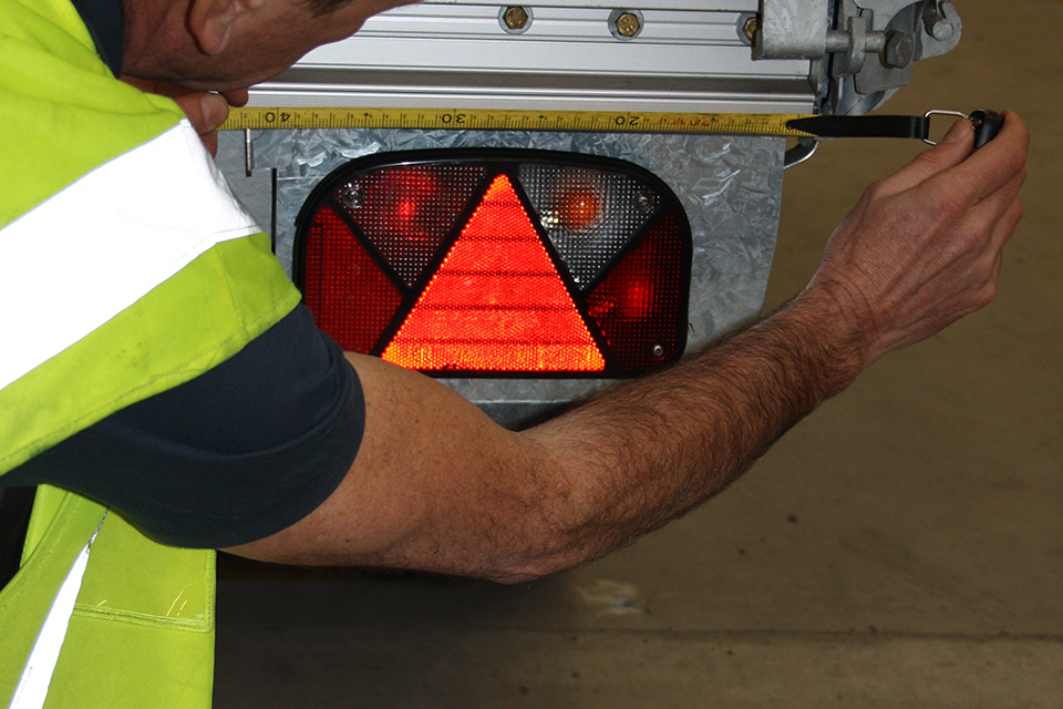 DVSA will check the distance from the side of the trailer.