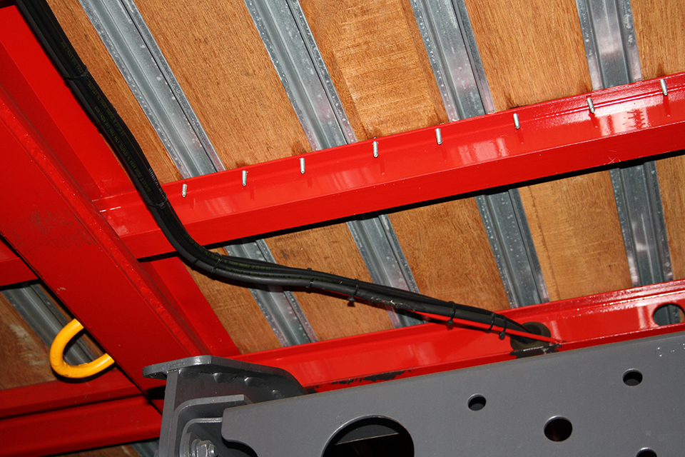 Bolts have been tapped through the chassis frame but may require securing with nuts and washers.