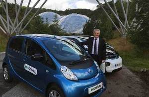 Andrew Jones with ultra low emission vehicle at the Eden Project