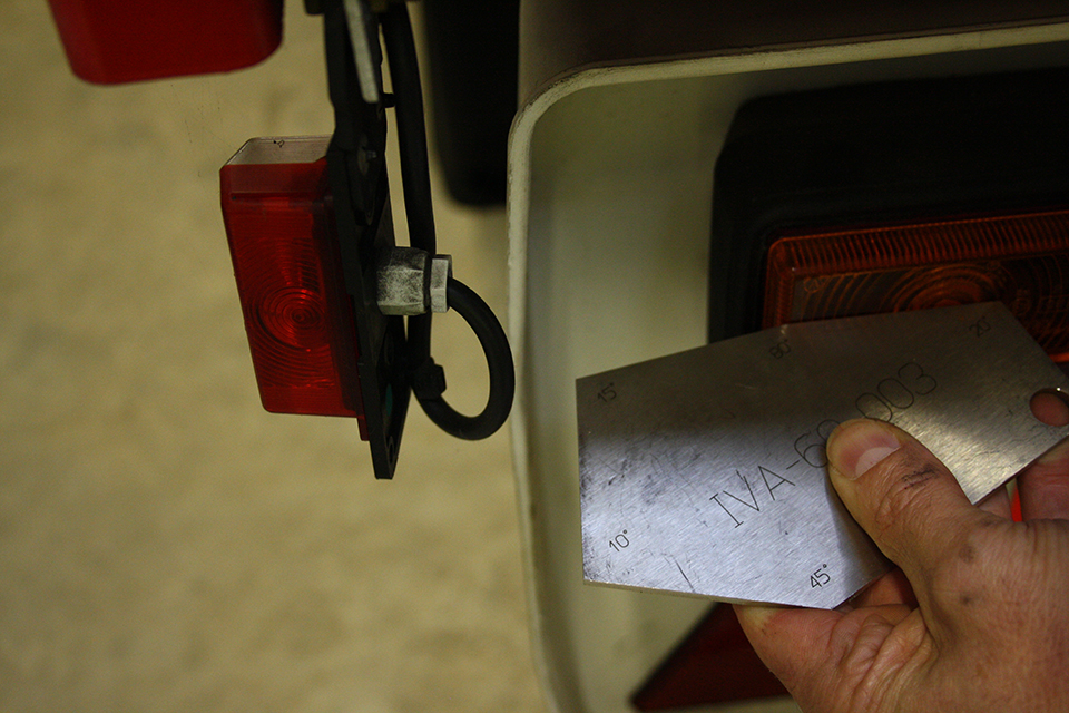 DVSA will use a gauge to check the angles of visibility.