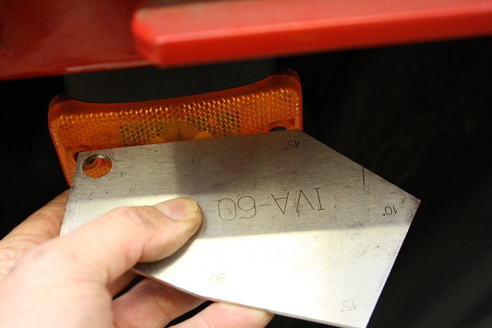 DVSA will use a gauge to check the angles of visibility.