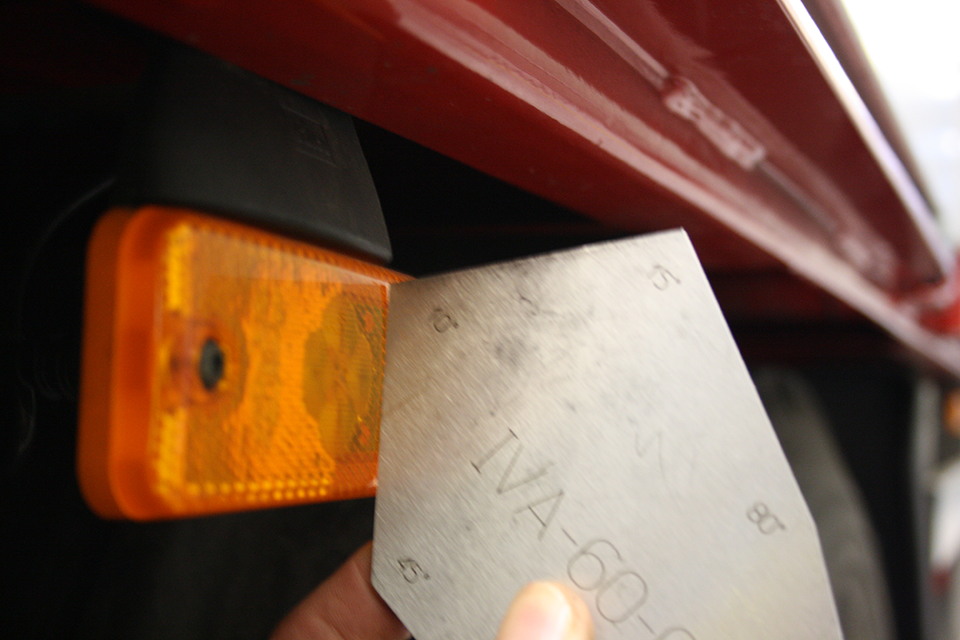 DVSA will use a gauge to check the angles of visibility.