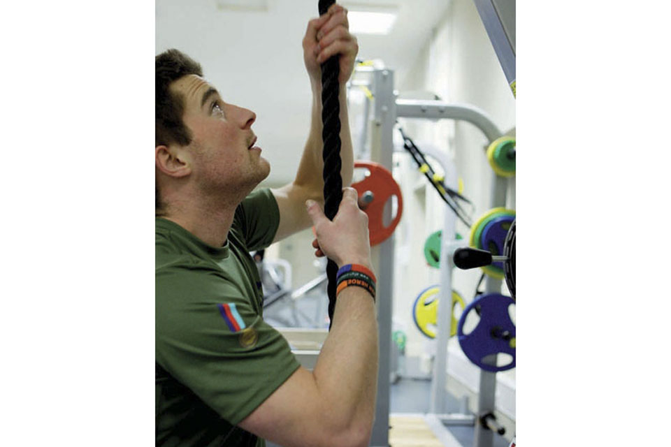 Ex-soldier Dan O'Callaghan regularly works out on the centre's specialist gym equipment 