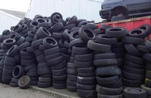 Part of the illegal tyre store