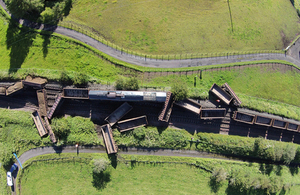 Aerial image of the accident site (image courtesy of Network Rail)
