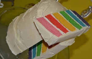 Rainbow cake at the British Embassy