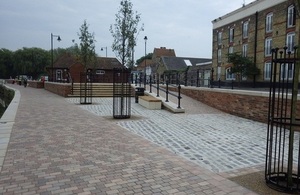 Sandwich Quay after the flood defence work has been completed.
