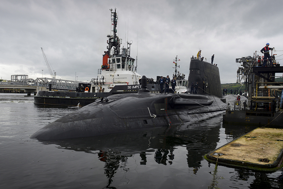 Artful arriving at HMNB Clyde.