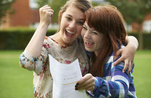 Students receiving their exam results