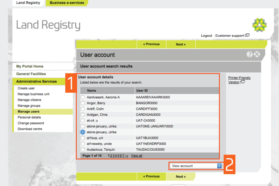 Land registry update discount name