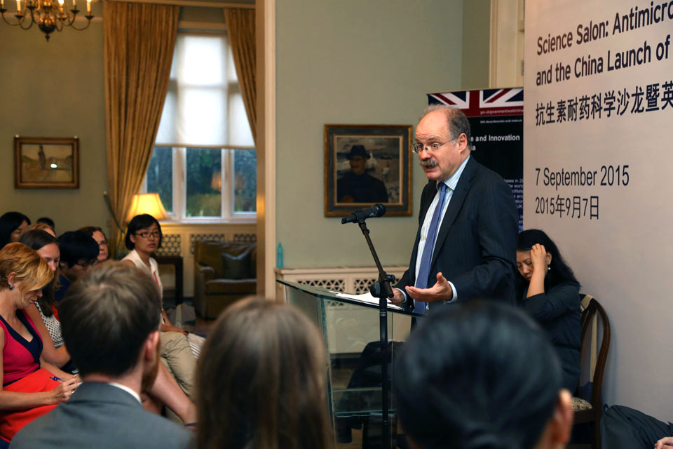 Sir Mark Walport has launched the £10m Longitude Prize in China at a Science Salon on Anti-microbial Resistance in Beijing.