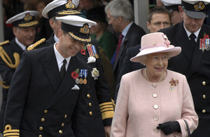 Her Majesty The Queen visiting HMS Ark Royal