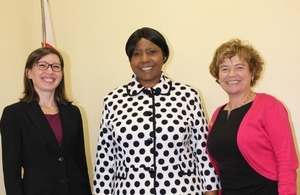 Ms Danae Dholakia and Ambassador Catriona Laing meet Minister Oppah Muchinguri-Kashiri