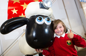 Bailey Scutt of Andoversford Primary School and his winning Shaun invention 'the Flying Drafter'