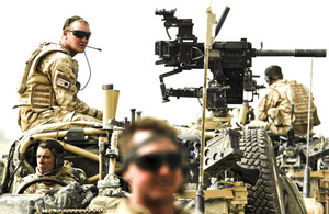 Members of the RAF Regiment on patrol around Kandahar Airfield in Afghanistan (stock image)