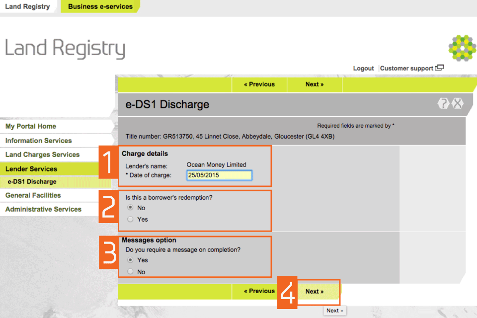 HM Land Registry Portal Discharge A Charge e DS1 GOV UK HM Land Registry Portal Discharge A Charge e DS1 GOV UK