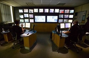 Photo of the CCTV control room at Rugby First