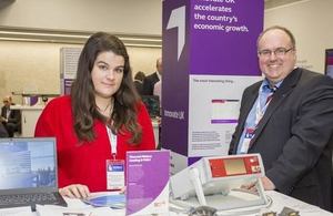 Silvia Araguas Rodriguez and Jorg Feist, with Sensor Coatings Ltd technology at Aerodays 2015
