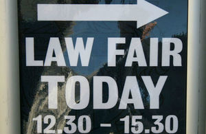 Image of sign outside law fair