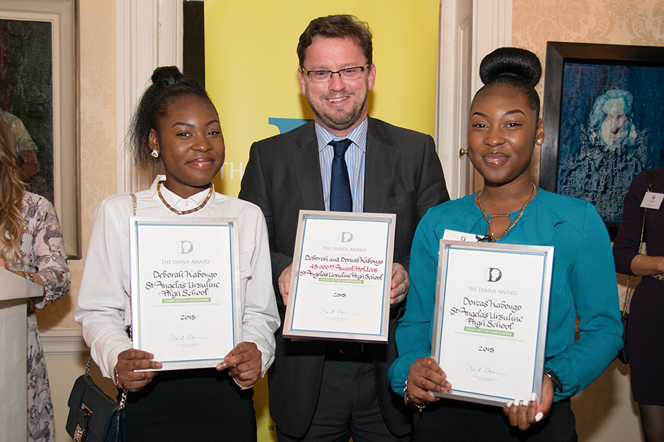 Minister for Civil Society, Rob Wilson with Deborah and Dorcas