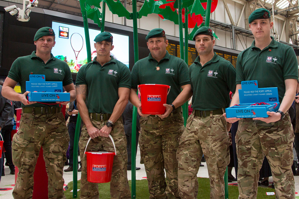 Royal Marines were on hand at Waterloo Station to collect donations