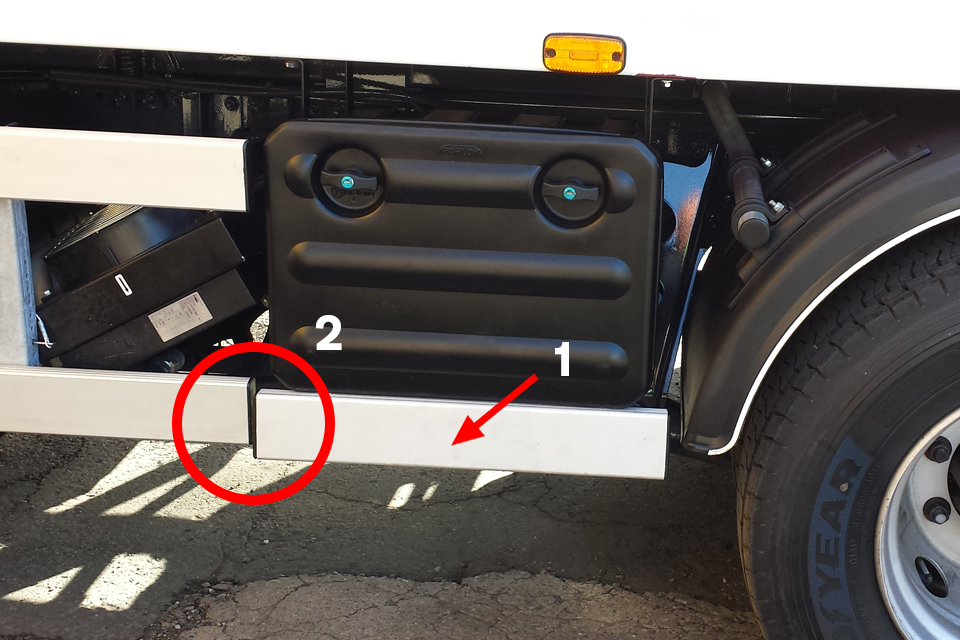 Individual Vehicle Approval (IVA) vehicle side guards (lateral