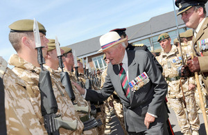 The Duke of Wellington presents Op HERRICK medals to soldiers