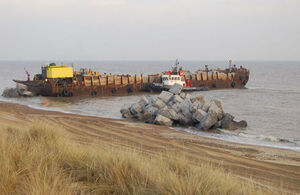 Unloading rocks in Happisburgh