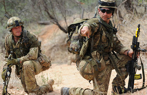 Soldiers of 4th Battalion The Rifles train in Kenya