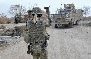 A Mastiff negotiates a tight turn in Nad 'Ali