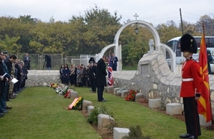 British Embassy Skopje holds service of remembrance to honour those fallen in war and military conflict.