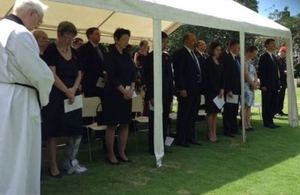 The service was presided over by Rev. Roderick Campbell, Minister of St Andrew’s Scots Kirk and attended by a wide representation from the Diplomatic Corps