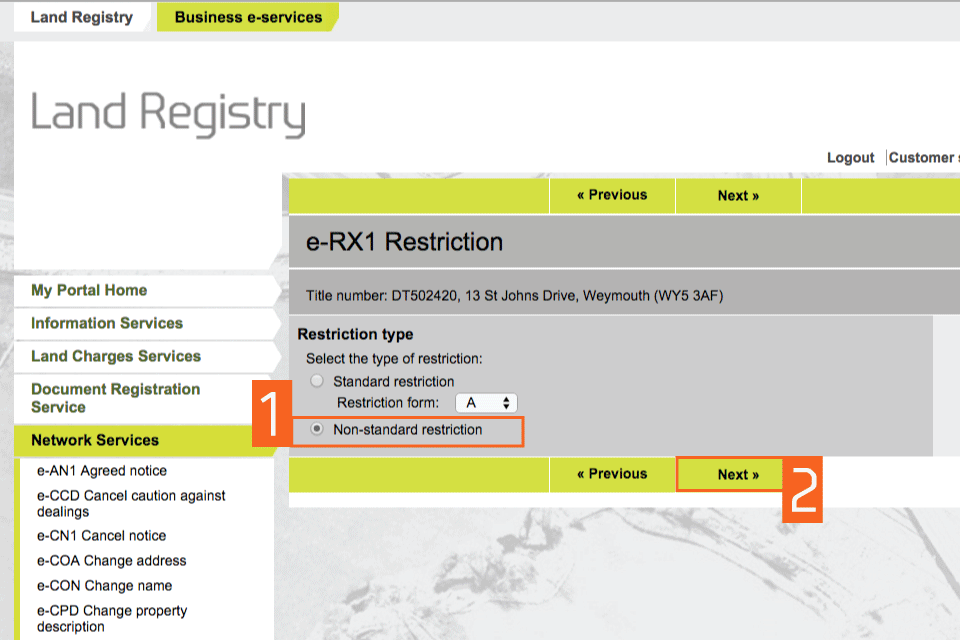 Select the restriction type