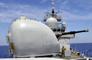 HMS Liverpool's 4.5-inch (11.5cm) gun