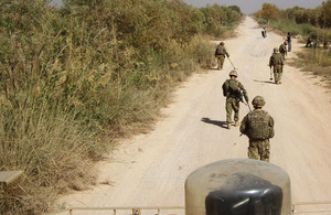 Soldiers on a security patrol