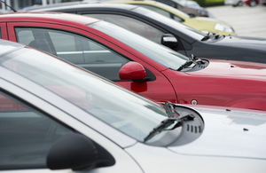 Cars parked in a row