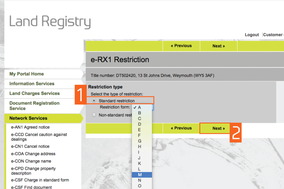 Select the restriction type