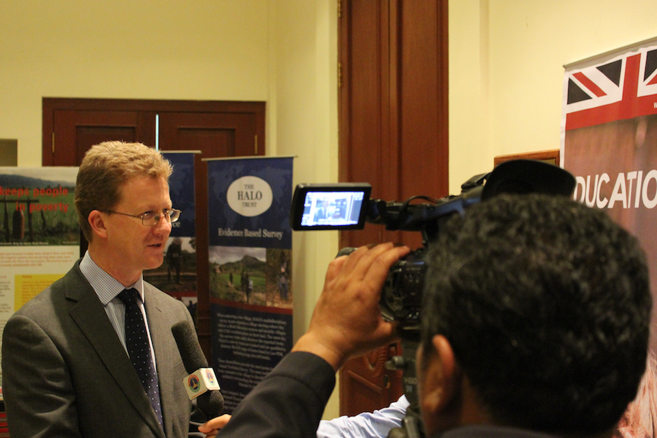 FCO Director Asia-Pacific Stephen Lillie giving a press statement