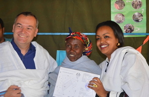 Certified farmer with the DFID Ethiopia Director and DFID -Private Sector Development Adviser