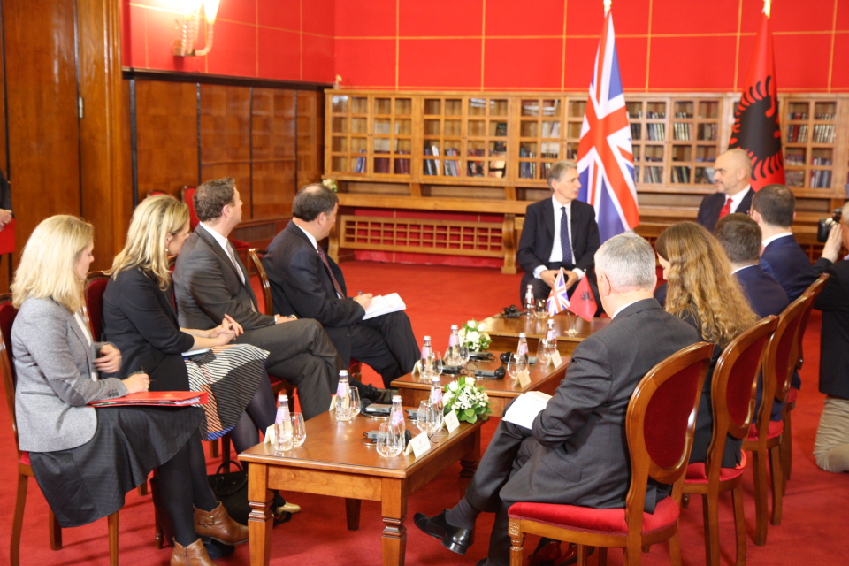 Foreign Secretary Philip Hammond visit to Tirana