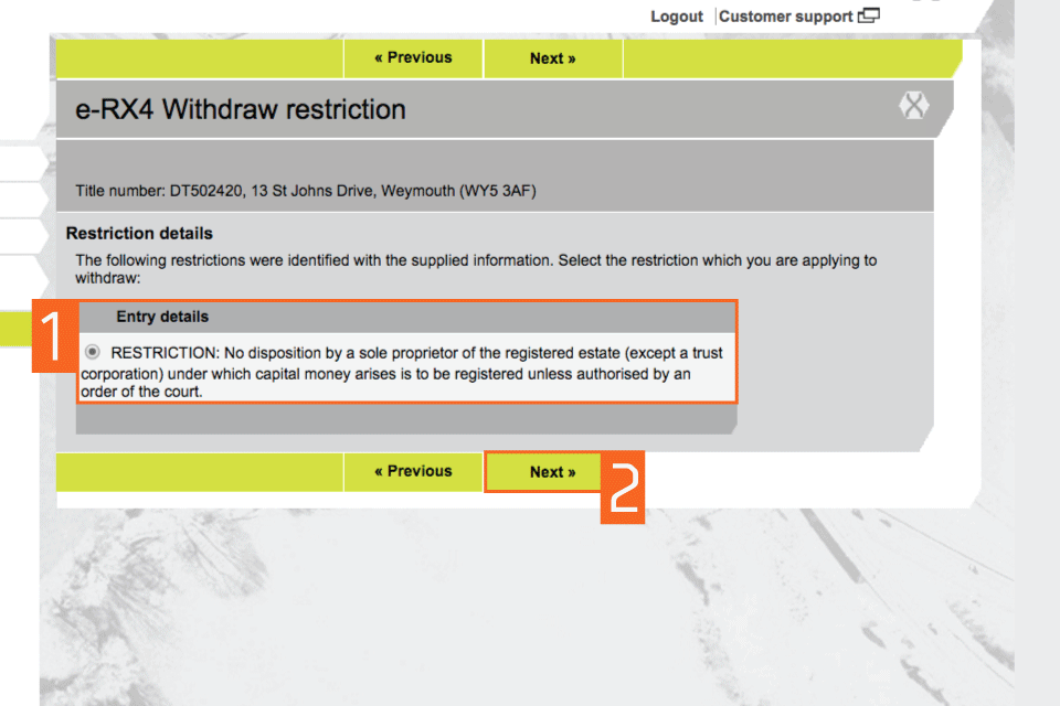 Select the restriction type