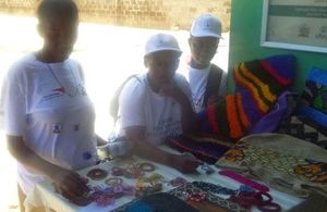 Survivors of GBV display mechandise for sale