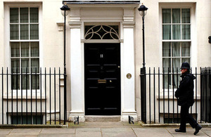 Door of No 11 Downing Street