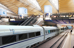 Artist's impression of a HS2 train